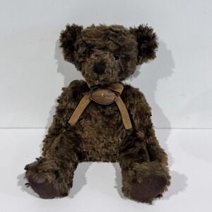Thomas Kinkade Plush Thomas The Teddy Bear Brown W Leather Tag Sitting Pose 2009